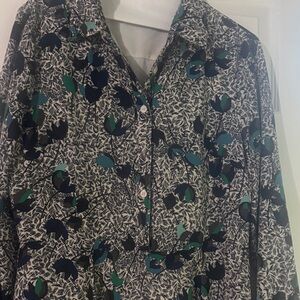 Banana Republic Long Sleeve Dress - Black, Green, White